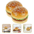 Miniatyrbilde 3 av 3: 2 stk. Simuleringsmodell av falsk burger, kunstig burgermodell for utstilling, kunstig brødmodell