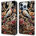 Miniatyrbillede 1 af 5: Til iPhone 16 Pro Max Cover PU Læder Wallet Flip Cover med Støttefunktion (Style D)
