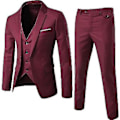 Pikkukuva 1 / 2: Miesten Puku Business Casual 3-osainen Puku Bleiseri Housut Liivi (4XL punainen)