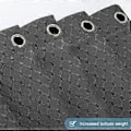 Miniatyrbillede 3 af 5: 80x180 cm Bruseforhæng Anti-Skimmel og Vaskbart Stof Mørkegrå Vaffel Tyk Polyester Vandtætte Badeforhæng til Badekar Badeværelse med 12 Ringe