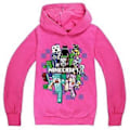 Miniatyrbillede 1 af 2: Børn Drenge Piger Minecraft Print Hoodie Casual Langærmet Hættetrøje Trøjer 5-12 År (11-12 År Roserød)