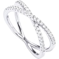 Miniatyrbillede 1 af 5: Guldbelagt X-ring med simulerede diamanter   Krydsring til kvinder