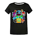 Pikkukuva 2 / 4: Geometry Dash -painatettu lasten T-paita pelaajille, pojat ja tytöt, tyylikäs lyhythihainen T-paita (11-12 vuotta, musta)