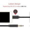 Miniatyrbillede 2 af 5: Audiokabel - sort ledning, sort etui