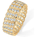 Miniatyrbillede 1 af 5: Forgyldt chunky ring | Cubic Zirconia stablebare ringe | Chunky bred ring til kvinder