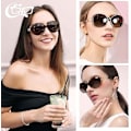 Miniatyrbillede 2 af 5: 1 stk Retro Polariseret Dame Solbriller Store Stel Designer Oversi