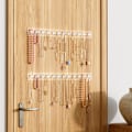 Miniatyrbillede 4 af 5: Akryl Halskædeholder 2 Pak, Vægmonterede Smykkeophæng med 12 Diamantformede Kroge til Halskæder, Armbånd og Armringe Display Stativ