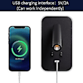 Miniatyrbillede 2 af 5: LED Vægslampe, Natbordslæselampe Med Afbryder, USB Opladningsport, Soveværelse Stemningsbelysning Justerbar Spotlight (3W 3000K + 9W 6000K) Sort -GT ( )