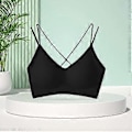 Miniatyrbild 3 av 5: Dam BH Jelly Strip Support T-shirt BH Underkläder Push up BH Vadderade Braletter(M Svart)