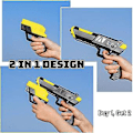 Miniatyrbillede 3 af 5: 2-i-1 Vandpistol til Børn, Sprøjtepistol med Lang Rækkevidde Op til 26 Fod, Vandblæser Sprøjte til Småbørn, Pool Legetøj Strand Legetøj til K