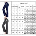 Miniatyrbillede 3 af 3: Dame Fit & Flare Plain Bukser Bløde Åndbare Casual Lange Bukser Høj Talje Sommer Elastisk Talje Knapper (2XL Mørkeblå)