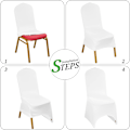 Miniatyrbild 3 av 5: 10-pack vita stolsöverdrag i spandex stretch för soffa