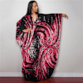 Miniatyrbillede 1 af 5: Kvinders Print Maxi Kjole Flagærme Strandkjole Plus Size Sommerkjole Badetøj Kaftan Cover-ups Dn0529