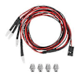 Miniatyrbillede 2 af 5: 4 LED Lys Kit 2 Hvide 2 Røde 3mm Forlygter til 1/24 RC Crawler Bil Axial SCX24 90081 AXI00002 Opgraderingsdele