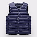 Miniatyrbild 3 av 5: Herrar Vinterväst Jacka V-ringad Vadderad Tjock Enfärgad Ärmlös Enkelknäppt Cardigan Casual Plus Size Varm Vindtät Herr Väst (4XL Grå)