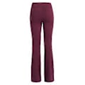 Miniatyrbillede 2 af 3: Dame Fit & Flare Plain Bukser Bløde Åndbare Casual Lange Bukser Høj Talje Sommer Elastisk Talje Knapper (M Vinrød)
