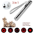 Miniatyrbillede 2 af 5: 3 i 1 USB Opladbar Sjov Kattejagtlegetøj Mini Lommelygte Laser LED Pen Light Kattelys Pegere Sjov Kæledyrslegetøj Dropshipping( )