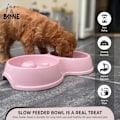 Miniatyrbilde 5 av 5: Rosa dobbel fôrer sakte fôrer interaktiv fôrer rustfritt stål