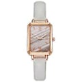 Miniatyrbillede 1 af 4: Ur Lille Elegant Vintage Simpel Stil Rektangel Rustfrit Stål Moderigtigt Armbåndsur Til Kvinder Hvid