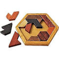 Miniatyrbillede 1 af 5: Hex Tangram Puslespil Familie Interaktivt Træpuslespil Udfordrende Puslespil Træ Brain Teaser Puslespil