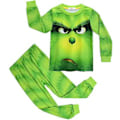 Miniatyrbild 1 av 5: 4-9 år Barn Pojkar Flickor Jul Grinch Tryck Pyjamas Set Jul Kläder Nattkläder PJs Gåvor (4-5 År B)