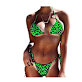 Miniatyrbild 1 av 5: Flickors badkläder leopardmönster sexig flerfärgad fyllig flickor delad plus size bikini badkläder 4xl Grön