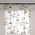 Miniatyrbilde 3 av 3: Blomstrete romersk gardin, halvtransparent vindusskjerm, knytegardiner for stue, balkong, soverom 1 x 1,6 m (Gul)