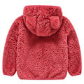 Miniatyrbilde 2 av 3: Teddybjørn Fluffy Fleece-jakke med hette for barn 2-6 år, varm glidelåsjakke, yttertøy (5-6 år rød)