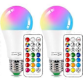 Miniatyrbild 1 av 5: LED-lampa med färgväxling och fjärrkontroll, 10 W E27 RGB + dagsljusvitt 5700 K, perfekt för inredning, scen, bar,