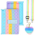 Pikkukuva 2 / 3: Pop Rainbow Push Bubble - söpö karhu silikonikuori iPad Air 1/ iPad5 9.7 tuuman (2017/2018) malleille, iskunkestävä stressiä lievittävä kuori rannehihnan ja jalustan kanssa