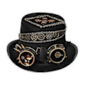 Miniatyrbild 4 av 5: Steampunk Hög Hatt Gotisk Hög Hatt Män Kvinnor Huvudbonad Nyhet Steam Punk Hatt Halloween Kostym Hatt för Mardi Gras Cosplay Scenshow (58-59cm)