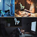 Miniatyrbilde 5 av 5: Enhjørning (D) 3D Illusions nattlys leker, 16 farger skifter smart berøring og fjernkontroll, hjemmedekor LED nattbord skrivebordslampe, jul bursdag