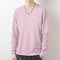 Miniatyrbillede 5 af 5: Fianao O-Hals Langærmet Herre T-shirt Efterår Basistop Trøje Daglig Tøj (3XL Grå)
