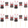Pikkukuva 1 / 3: 24 kpl/setti Easter Hat Rabbit -kakkupiikit Kakun koristeet Kakun koristeluun Pääsiäisen syntymäpäiväjuhliin