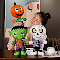Miniatyrbild 3 av 4: Halloween-presenter Simulation Halloween Plyschdocka Mjuk Bekväm Hudvänlig Plyschleksak För Barn (A4)