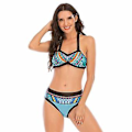 Miniatyrbilde 1 av 4: Jentebadedrakt bikini plus size kvinners geometrisk mønster trykt sexy aliexpress badedrakt badetøy M