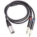 Miniatyrbillede 1 af 5: 1 XLR 3-polet Han-stik - Til 2x 6,35 mm TS Han-stik Mono Mikrofon Lydkabel{jkw} (1 m)
