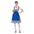Miniatyrbild 4 av 5: Oktoberfest Damdräkt Dirndl Damklänning Bröllopsgäst Dirndl Blus Kostym Sexig Inklusive Klänning, Blus, Förkläde (2XL Blå)