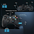 Miniatyrbild 3 av 5: Trådlös handkontroll för Xbox 360, spelkontroll för 360 med dubbla vibrationer Turbo kompatibel med Xbox 360/360 Slim