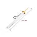 Miniatyrbild 4 av 4: Demon Slayer Anime Svärd Nyckelring Mini Katana Nyckelringar Anime Nyckelring Cosplay Hänge Present-r (Gul)