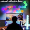 Miniatyrbilde 3 av 5: RGB Spilldekorasjonsapplikasjon LED-panel og fjernkontroll LED Vegglampe Spilllys Synkronisering Musikk LED-lys Heksagonalt