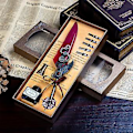 Miniatyrbillede 2 af 5: Fjederpen Sæt Antik Kalligrafi Dip Pen med Blæk 5 Forskellige Nibs Penholder (Sort)
