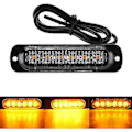 Miniatyrbillede 3 af 5: 4 stk. 18W 6 LED Slim Amber Gul Strobe Flash Blink Bar Bil Lastbil Nødsignal Parklys Lampe 12-24V