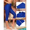 Miniatyrbild 5 av 5: Charmleaks Dambadbyxor Höga i Midjan Badcapribyxor Badshorts Badleggings (L navy)