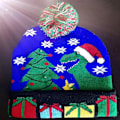 Miniatyrbillede 2 af 5: Katea Unisex 6 Farverige LED Lysende Grim Sweater Julehat Strikkede Xm