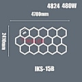 Miniatyrbild 1 av 4: Honeycomb LED-lampor 6500K för verkstad, gym, detaljhandel, hexagrid-system, plug-in för bilreparation, LED-verkstad (IKS-15B)