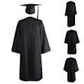 Miniatyrbillede 3 af 5: Fianao Kandidatkappe og Kåbe Ensfarvet Lynlås Unisex Mat Løstsiddende Bachelor Kåbe til Voksne (3XL Blå)