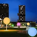 Pikkukuva 2 / 3: LED-valopallo ulkokäyttöön, aurinkokennolla, maapiikillä, valaiseva pallo puutarhaan, maisemointiin, ladattava