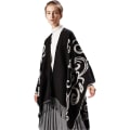 Miniatyrbillede 1 af 5: 150 * 130cm Dame Sjal Poncho Dame Lang Cape Strikkede Wraps Ope