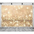 Pikkukuva 1 / 4: BELECO 5x3ft Kangas Bokeh Tausta Kulta Glitter Tausta Juhla Twinkle Valot Glitter Tausta Abstrakti Kulta Sekvenssit Piste Valokuva Tausta Bi